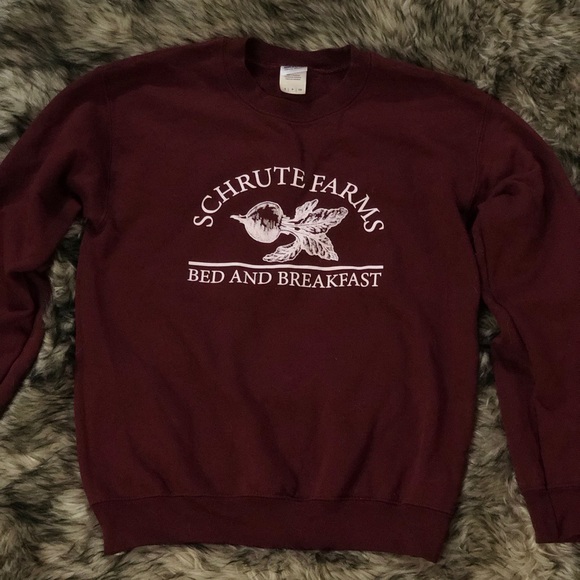 Sweaters - Maroon Schrute Farms Bed and Breakfast Sweater